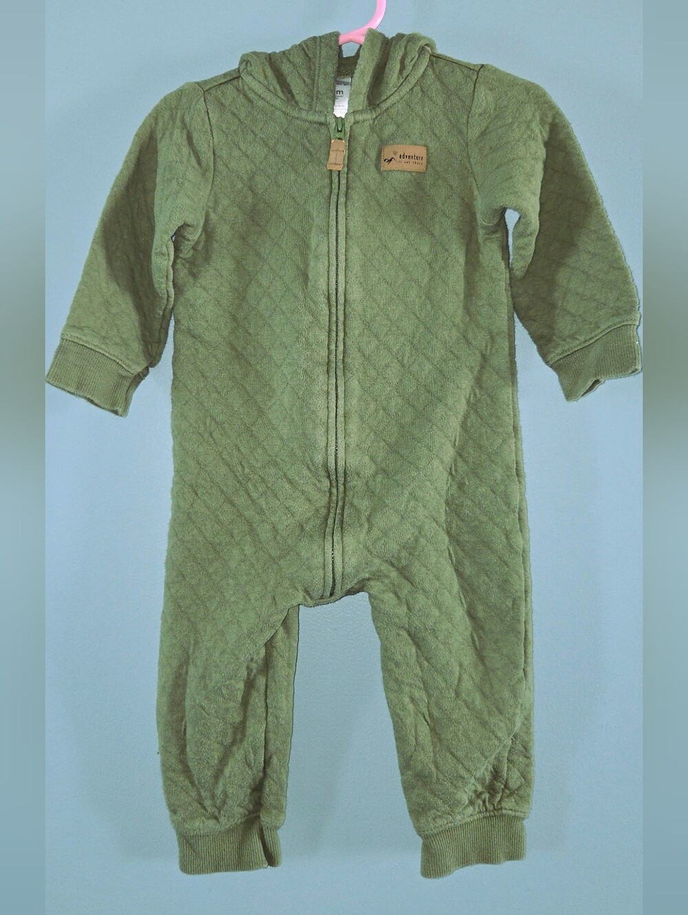Carter's Olive Green Quilted Hooded One-Piece 18m